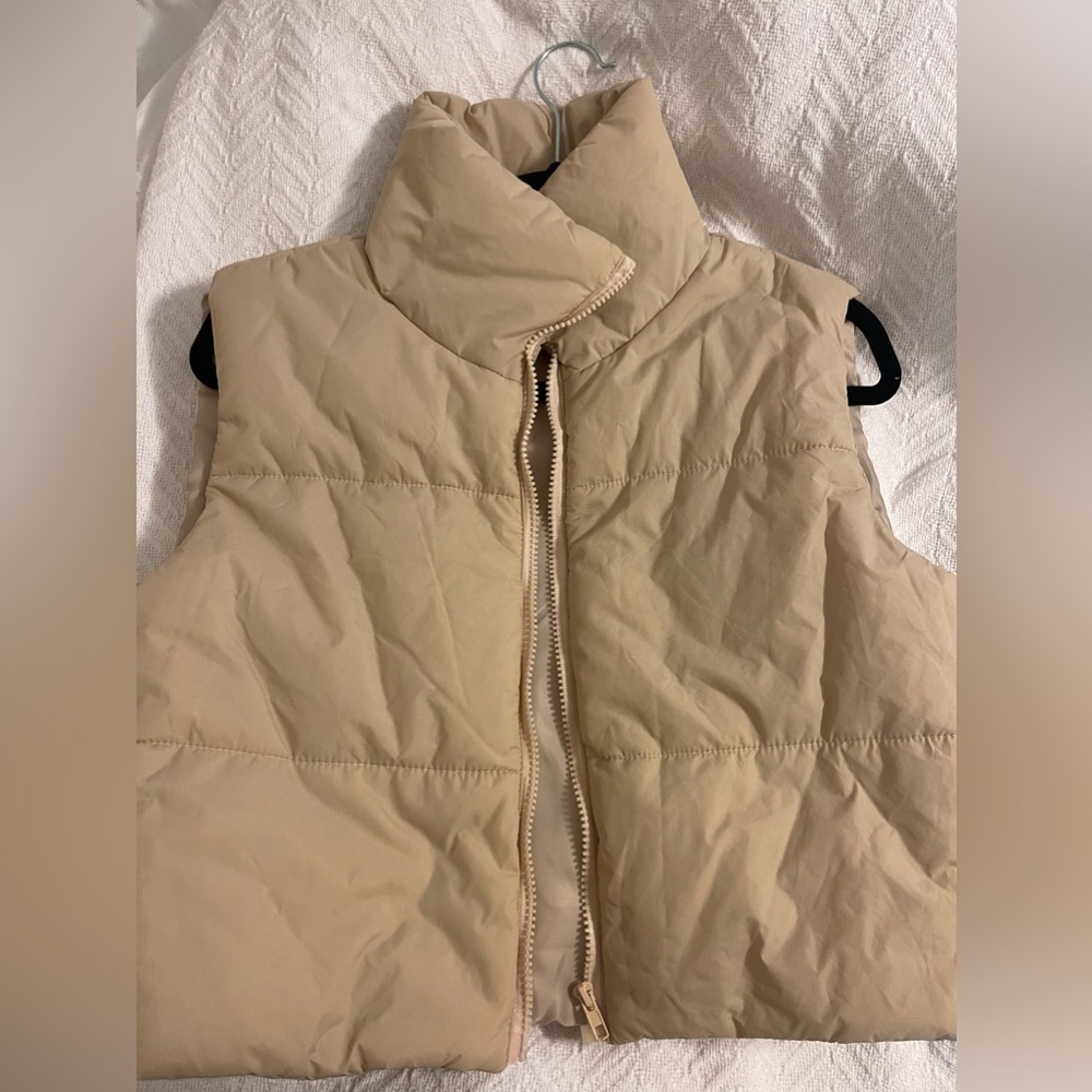 Tan Puffer Vest